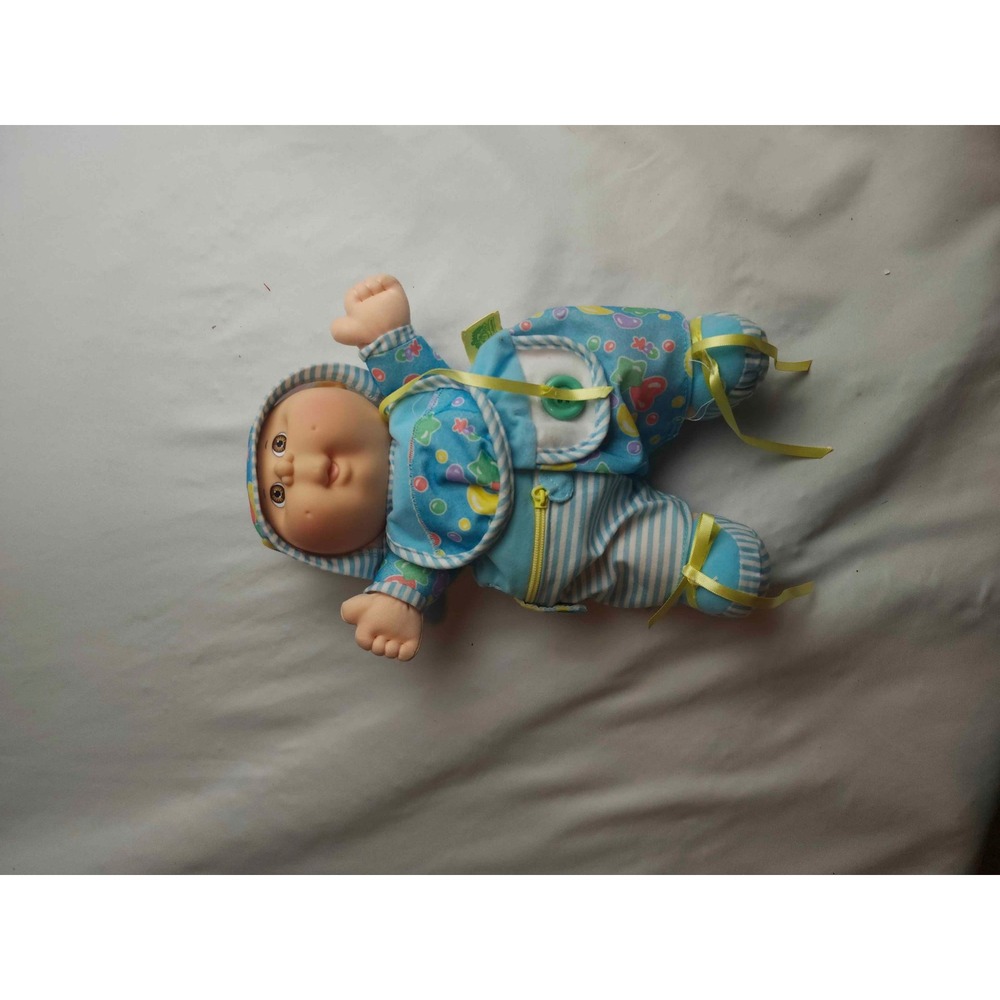 Cabbage Patch Kids Baby Doll Blue Hooded Activity Outfit Brown Eyes